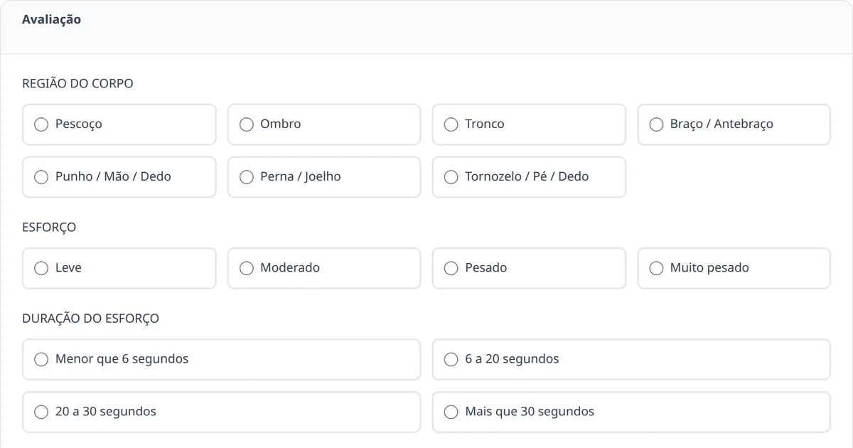 Formulário do método Suzanne Rodgers no MedNext (dados de demonstração)